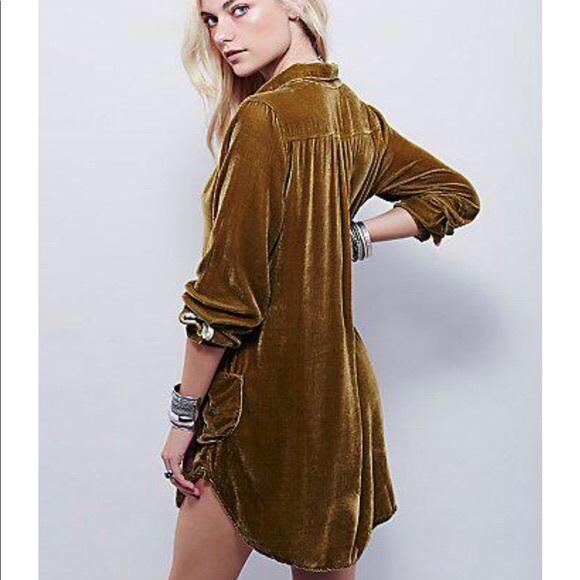 Gold Velvet Tunic Dress 